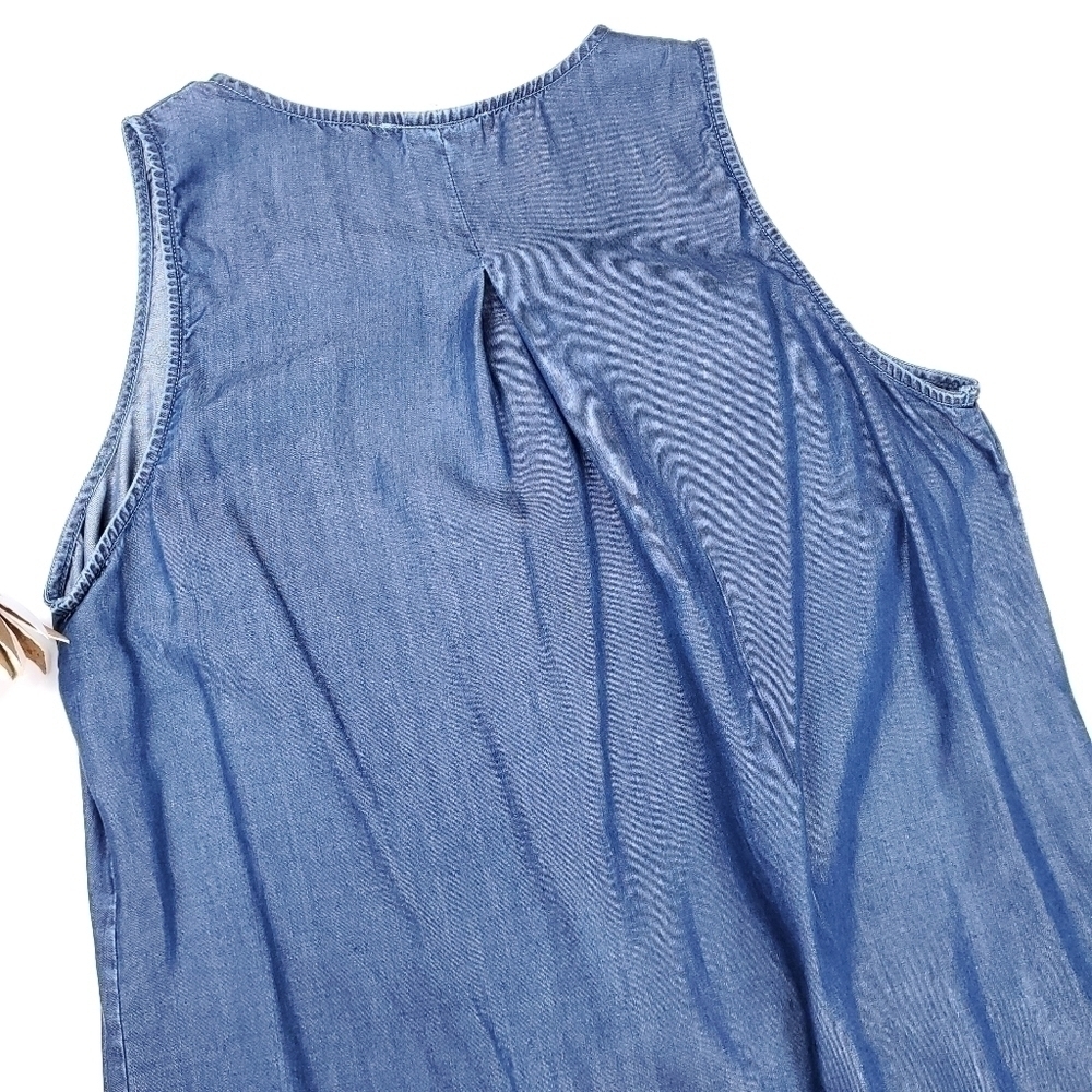 MIAMI Blue 100% Tencel Rouged Wrap Top Sz L - Picture 5 of 11